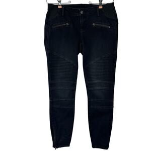 Gap 1969 Maternity True Skinny Ankle Moto Jean Women Side 28 Side Panels Stretch